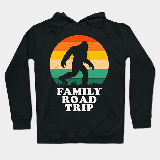 Family Road Trip Bigfoot Funny Outdoors Hoodie by narekmug